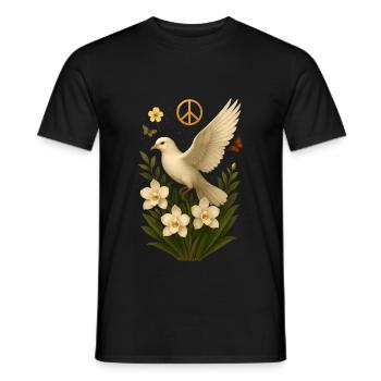 Weiße Taube - Männer T-Shirt - Schwarz - Vorne - AI Model Male 178 light (178cm)