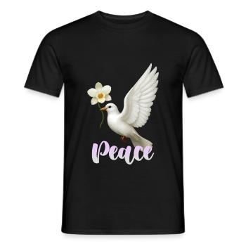 Weiße Taube - Männer T-Shirt - Schwarz - Vorne - AI Model Male 178 light (178cm)