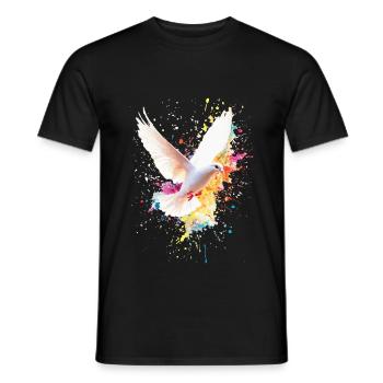 Weiße Taube - Männer T-Shirt - Schwarz - Vorne - AI Model Male 178 light (178cm)
