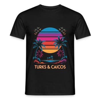 Turks- und Caicosinseln - Männer T-Shirt - Schwarz - Vorne - AI Model Male 178 light (178cm)