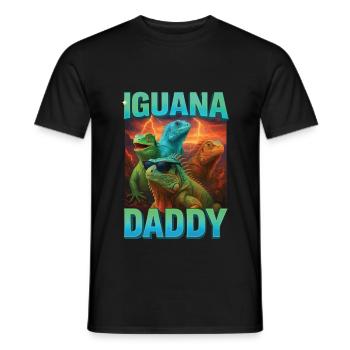 Leguan-Papa - Männer T-Shirt - Schwarz - Vorne - AI Model Male 178 light (178cm)