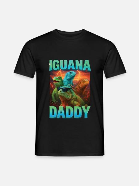 Leguan-Papa - Männer T-Shirt - Schwarz