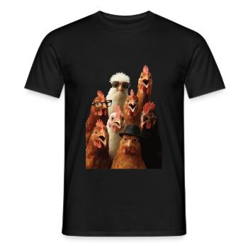 Huhn - Männer T-Shirt - Schwarz - Vorne - AI Model Male 178 light (178cm)