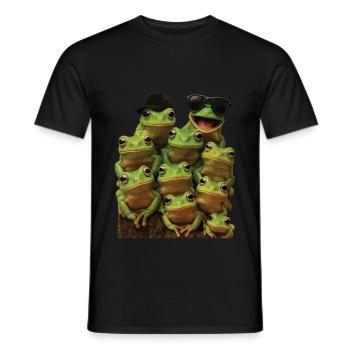Frosch - Männer T-Shirt - Schwarz - Vorne - AI Model Male 178 light (178cm)