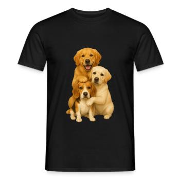 Golden Retriever Labrador Beagle - Men's T-Shirt - black - Front - AI Model Male 178 light (178cm)