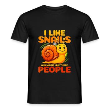 Schnecke - Männer T-Shirt - Schwarz - Vorne - AI Model Male 178 light (178cm)