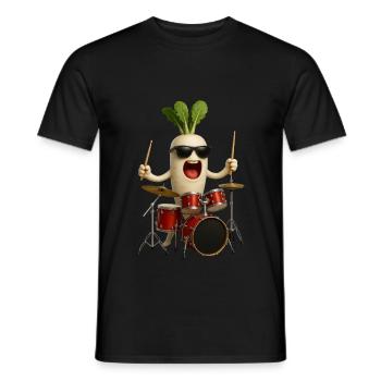 Tambours de radis - T-shirt homme - noir - Devant - AI Model Male 178 light (178cm)