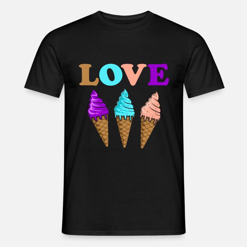 Eiscreme - Männer T-Shirt - Schwarz