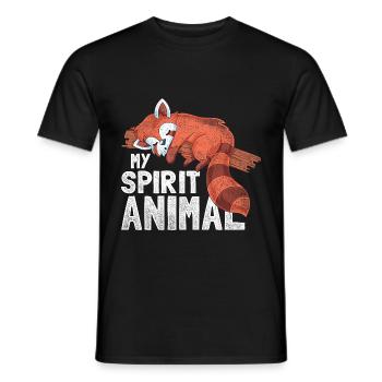 Spiriuelles Panda rouge - T-shirt homme - noir - Devant - AI Model Male 178 light (178cm)