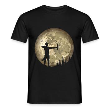 Tir à l’arc - T-shirt homme - noir - Devant - AI Model Male 178 light (178cm)