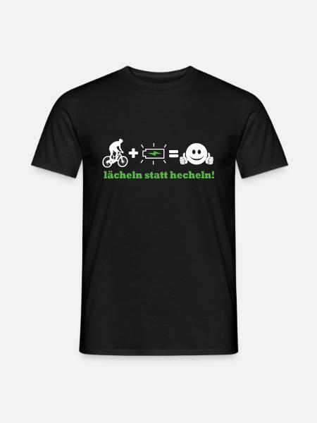 Ebike Fahrradfahrer Tshirt lächeln - Männer T-Shirt - Schwarz