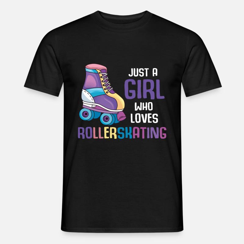 Rollerblading Mädchen Skater Inline Skating - Männer T-Shirt - Schwarz