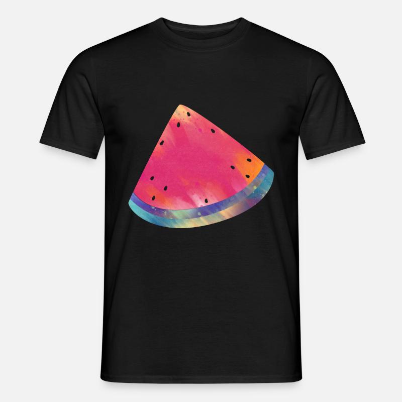Bunte Wassermelone Sommer Lebensmittel - Männer T-Shirt - Schwarz