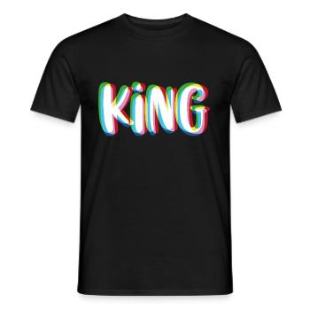King - Queen Partnershirt - Männer T-Shirt - Schwarz - Vorne - AI Model Male 178 light (178cm)