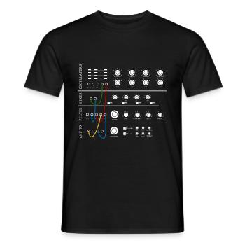 Modular Synthesizer Analog Music Producer - Men's T-Shirt - black - Front - AI Model Male 178 light (178cm)