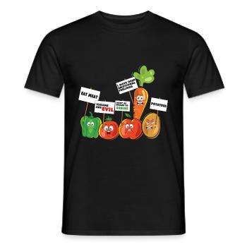 Drôle de légumes Pro Viande Anti Vegan - T-shirt homme - noir - Devant - AI Model Male 178 light (178cm)