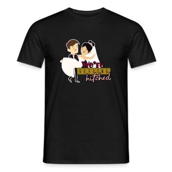 Getting Hitched black Souvenir, Gift, Gift Idea - Männer T-Shirt - Schwarz - Vorne - AI Model Male 178 light (178cm)
