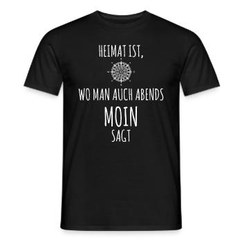Moin Löppt Nordsee Ostsee Meer Kompass - Männer T-Shirt - Schwarz - Vorne - AI Model Male 178 light (178cm)