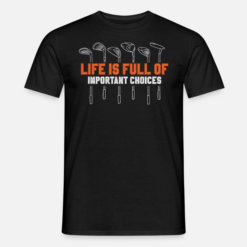 Golf Golfschläger - Männer T-Shirt - Schwarz