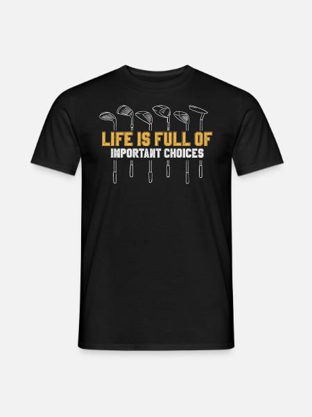 Golf Golfschläger - Männer T-Shirt - Schwarz