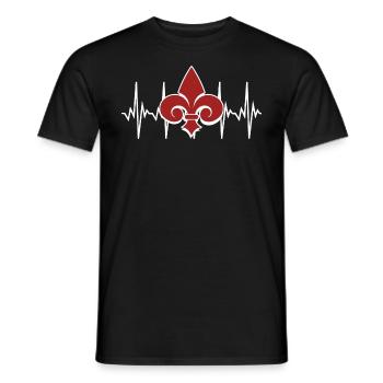 Fleur de Lis Lys Heartbeat - Men's T-Shirt - black - Front - AI Model Male 178 light (178cm)