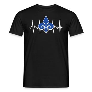 Fleur de Lis Lys Heartbeat - Men's T-Shirt - black - Front - AI Model Male 178 light (178cm)