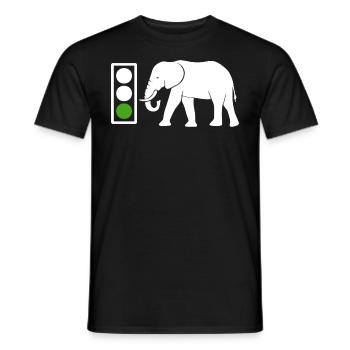 African elephant tusk zoo red fire - Men's T-Shirt - black - Front - AI Model Male 178 light (178cm)