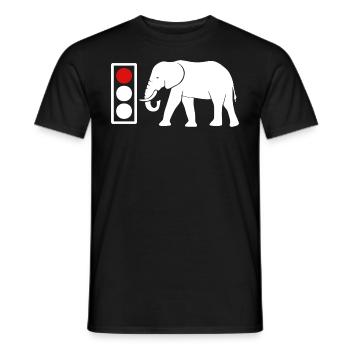 African elephant tusk zoo red fire - Men's T-Shirt - black - Front - AI Model Male 178 light (178cm)