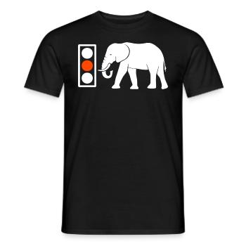 African elephant tusk zoo red fire - Men's T-Shirt - black - Front - AI Model Male 178 light (178cm)