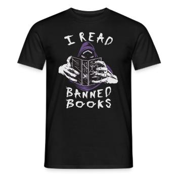 Ich lese verbotene Gruselige Kreatur - Männer T-Shirt - Schwarz - Vorne - AI Model Male 178 light (178cm)