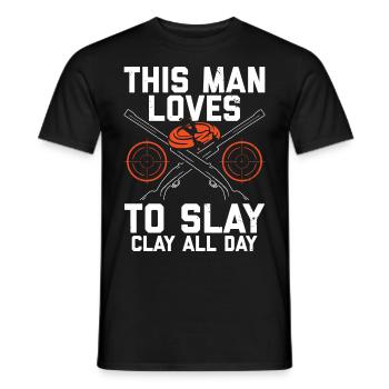 Tontaubenschießen Sprüche | Skeet Hobby Geschenke - Männer T-Shirt - Schwarz - Vorne - AI Model Male 178 light (178cm)