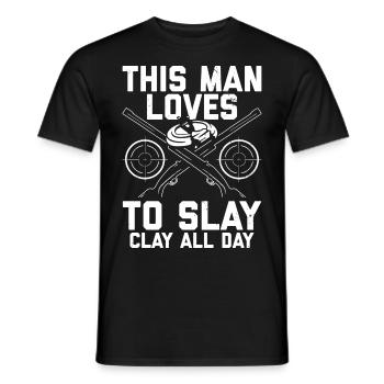 Tontaubenschießen Sprüche | Skeet Hobby Geschenke - Männer T-Shirt - Schwarz - Vorne - AI Model Male 178 light (178cm)