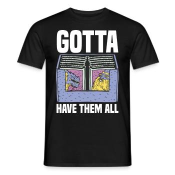Karten sammler - Männer T-Shirt - Schwarz - Vorne - AI Model Male 178 light (178cm)