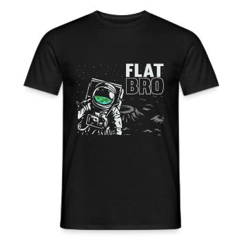 Funny Astronaut Flat Earth Conspiracy Theory - Men's T-Shirt - black - Front - AI Model Male 178 light (178cm)