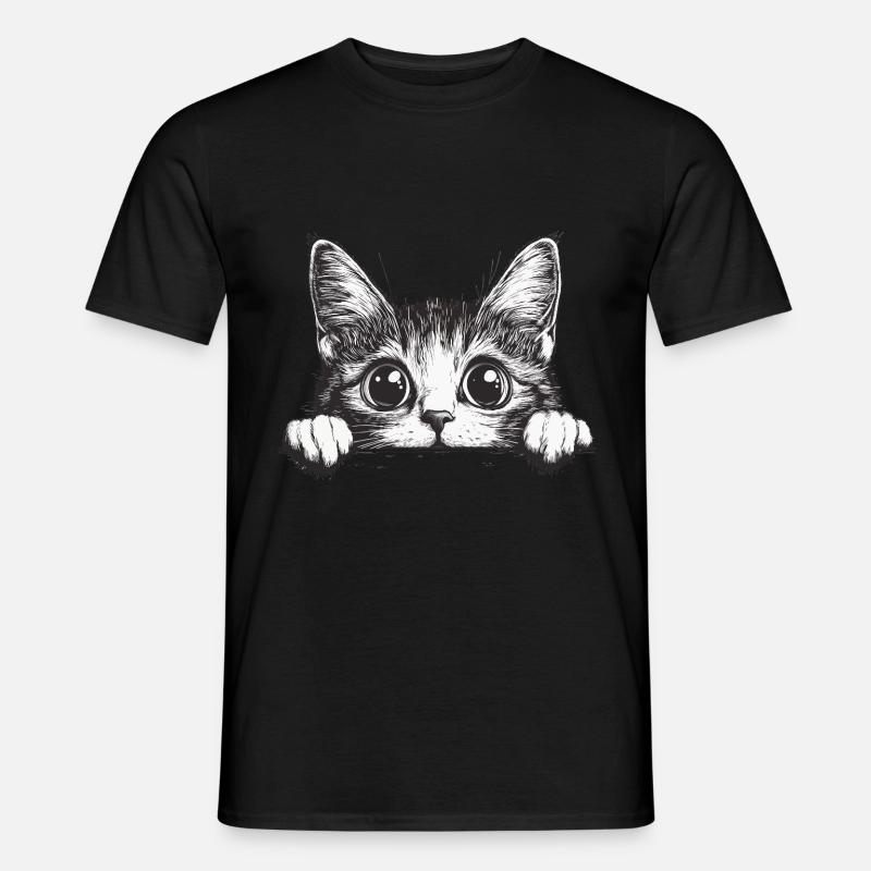 Katze - Männer T-Shirt - Schwarz
