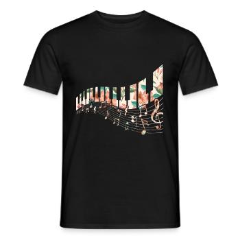 Piano Keys Blume Keyboard Player Music Teacher - Men's T-Shirt - black - Front - AI Model Male 178 light (178cm)