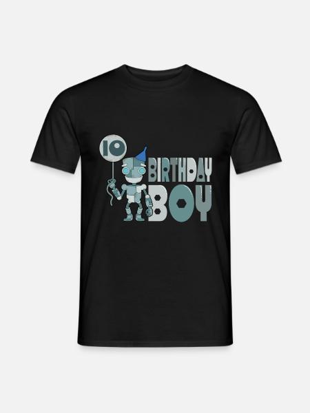 10. Geburtstag Roboter - Männer T-Shirt - Schwarz