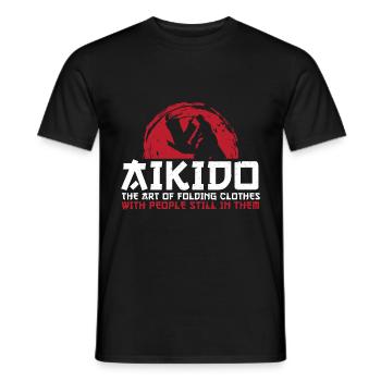 Aikido Martial Arts Gift - Men's T-Shirt - black - Front - AI Model Male 178 light (178cm)