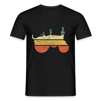 Glow Head Retro - Men's T-Shirt - black - Front - AI Model Male 178 light (178cm)