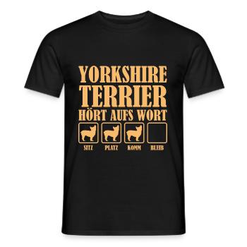 Yorkshire Terrier Yorkshire Terrier Yorkshire Terr - Männer T-Shirt - Schwarz - Vorne - AI Model Male 178 light (178cm)