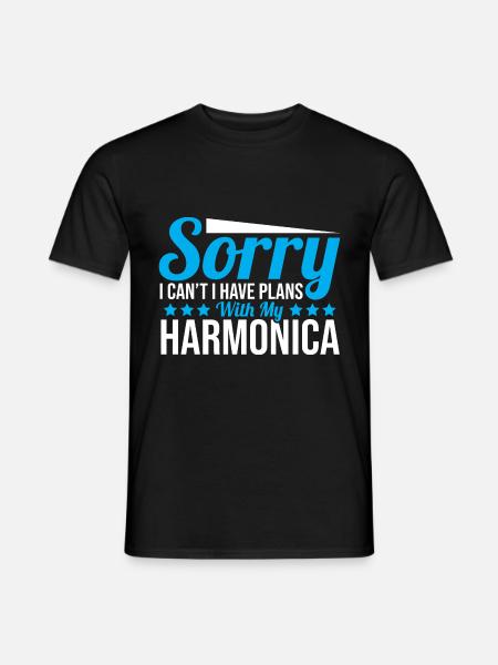 Playing Harmonica Gift - Men's T-Shirt - black