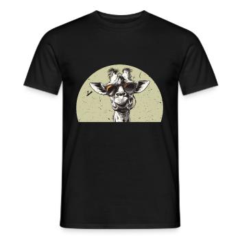 Girafe Faune Vintage Rétro - T-shirt homme - noir - Devant - AI Model Male 178 light (178cm)