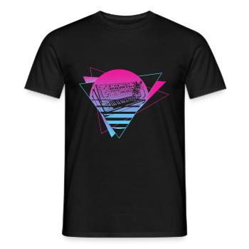Modularer Synthesizer Analog Vaporwave Techno Cat - Männer T-Shirt - Schwarz - Vorne - AI Model Male 178 light (178cm)