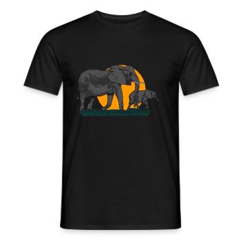 Elephant Africa Animal Motif - T-shirt homme - noir - Devant - AI Model Male 178 light (178cm)