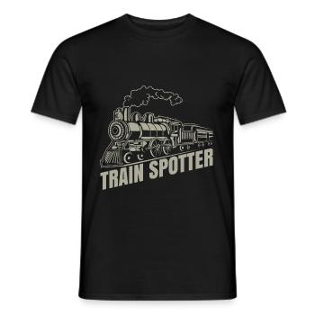 train - Men's T-Shirt - black - Front - AI Model Male 178 light (178cm)