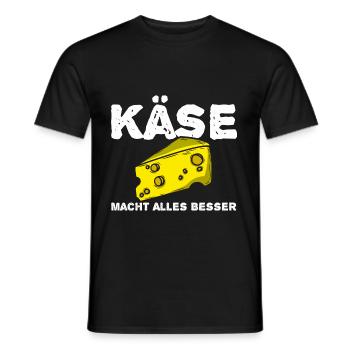 Käse - Männer T-Shirt - Schwarz - Vorne - AI Model Male 178 light (178cm)