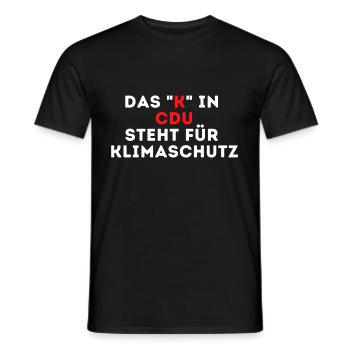 Das K in CDU steht für Klimaschutz - Männer T-Shirt - Schwarz - Vorne - AI Model Male 178 light (178cm)