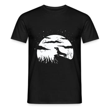 Teckel blaireau chien de la pleine lune - T-shirt homme - noir - Devant - AI Model Male 178 light (178cm)