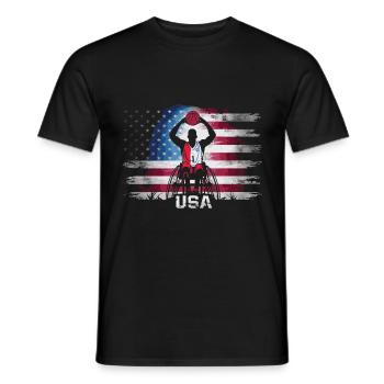 Cadeau de basketball en fauteuil roulant - T-shirt homme - noir - Devant - AI Model Male 178 light (178cm)