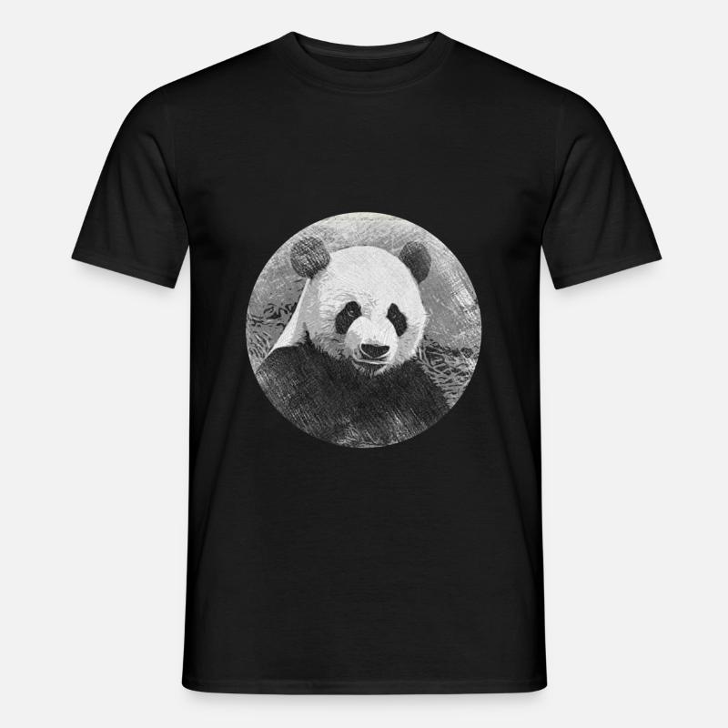 Panda - Männer T-Shirt - Schwarz